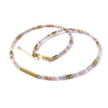 Beadsener 3mm Natural Gems Necklace for Women Girls, Gift for Her Daily Wear